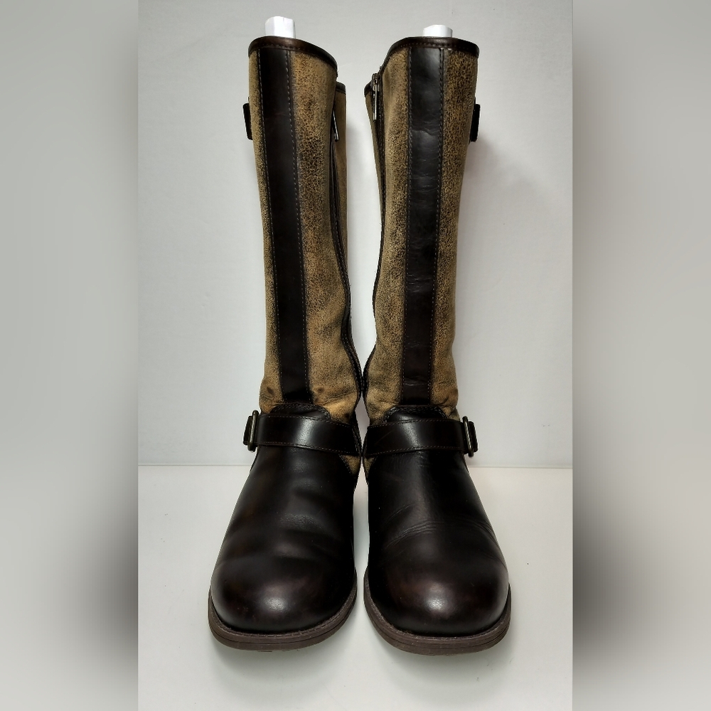 UGG Australia Chancery Water Resistant Shearling Lines Brown Leather Boots S 7.5 - Picture 3 of 16